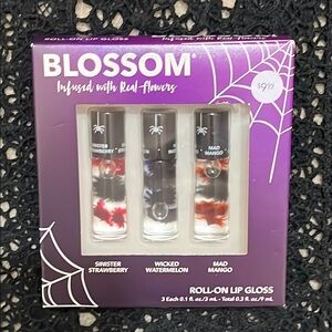 Blossom Roll-On Lip Gloss Trio – Infused with Real Flowers – Halloween Edition!